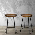 Artiss 2x Bar Stools Tractor Seat 65cm Black - Furniture > Bar Stools & Chairs