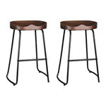 Artiss 2x Bar Stools Tractor Seat 65cm Black - Furniture > Bar Stools & Chairs