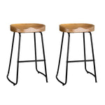 Artiss 2x Bar Stools Tractor Seat 65cm Wooden - Furniture > Bar Stools & Chairs > Table & Bar Stools