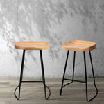 Artiss 2x Bar Stools Tractor Seat 65cm Wooden - Furniture > Bar Stools & Chairs > Table & Bar Stools