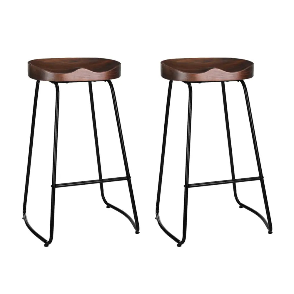 Artiss 2x Bar Stools Tractor Seat 75cm Black - Furniture > Bar Stools & Chairs