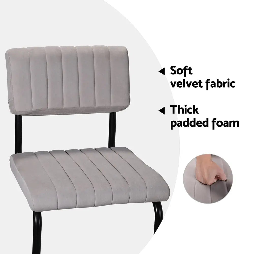 Artiss 2x Bar Stools Velvet Chairs - Furniture > Bar Stools & Chairs