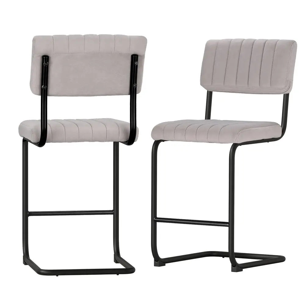Artiss 2x Bar Stools Velvet Chairs - Furniture > Bar Stools & Chairs