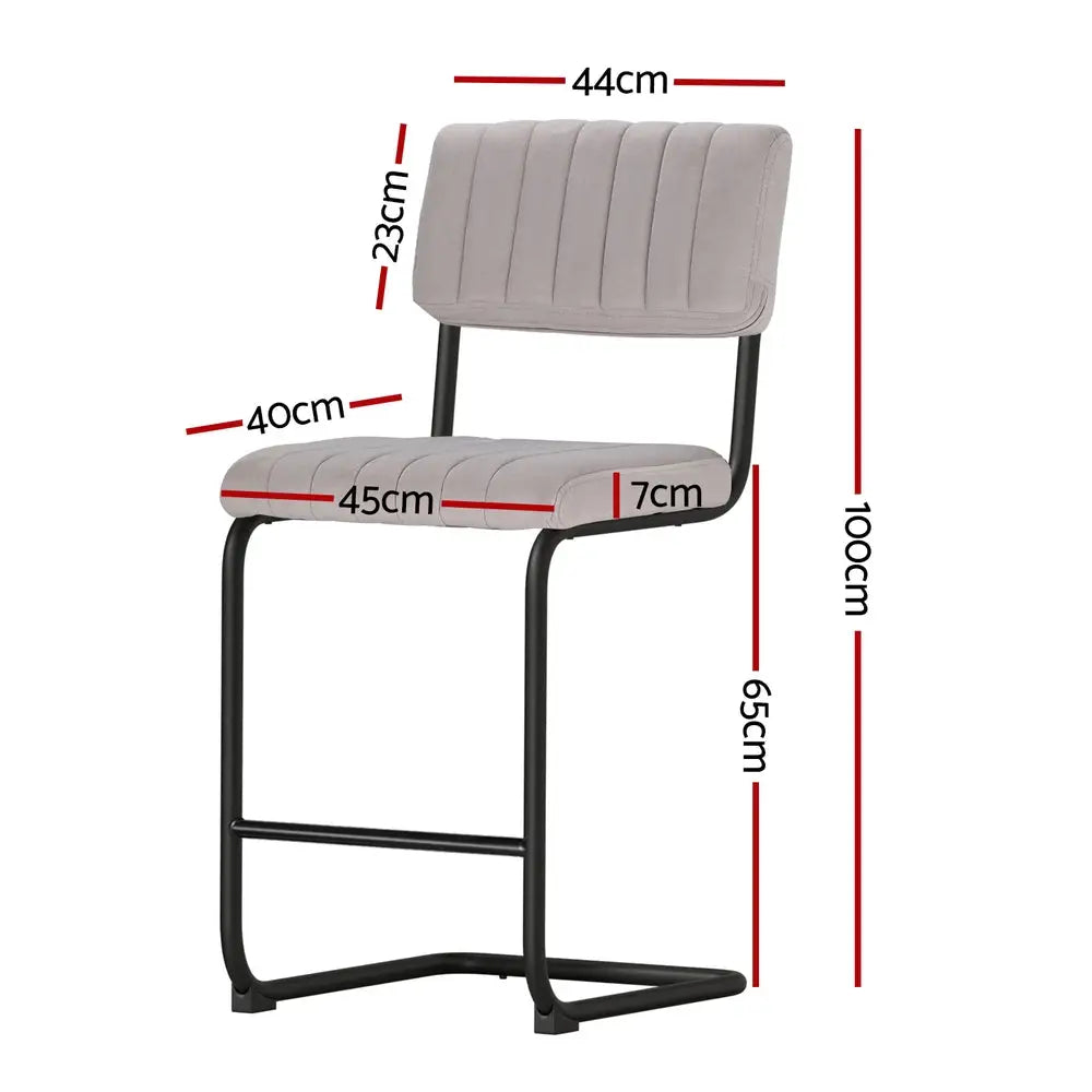 Artiss 2x Bar Stools Velvet Chairs - Furniture > Bar Stools & Chairs