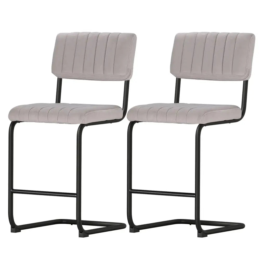 Artiss 2x Bar Stools Velvet Chairs - Furniture > Bar Stools & Chairs