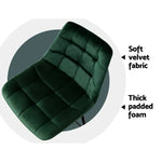 Artiss 2x Bar Stools Velvet Chairs Green - Furniture > Bar Stools & Chairs