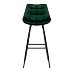 Artiss 2x Bar Stools Velvet Chairs Green - Furniture > Bar Stools & Chairs
