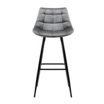 Artiss 2x Bar Stools Velvet Chairs Grey - Furniture > Bar Stools & Chairs