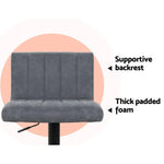 Artiss 2x Bar Stools Vintage Leather Gas Lift Grey - Furniture > Bar Stools & Chairs