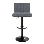 Artiss 2x Bar Stools Vintage Leather Gas Lift Grey - Furniture > Bar Stools & Chairs