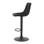 Artiss 2x Bar Stools Vintage Leather Swivel Gas Lift Black - Furniture > Bar Stools & Chairs