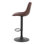 Artiss 2x Bar Stools Vintage Leather Swivel Gas Lift Brown - Furniture > Bar Stools & Chairs