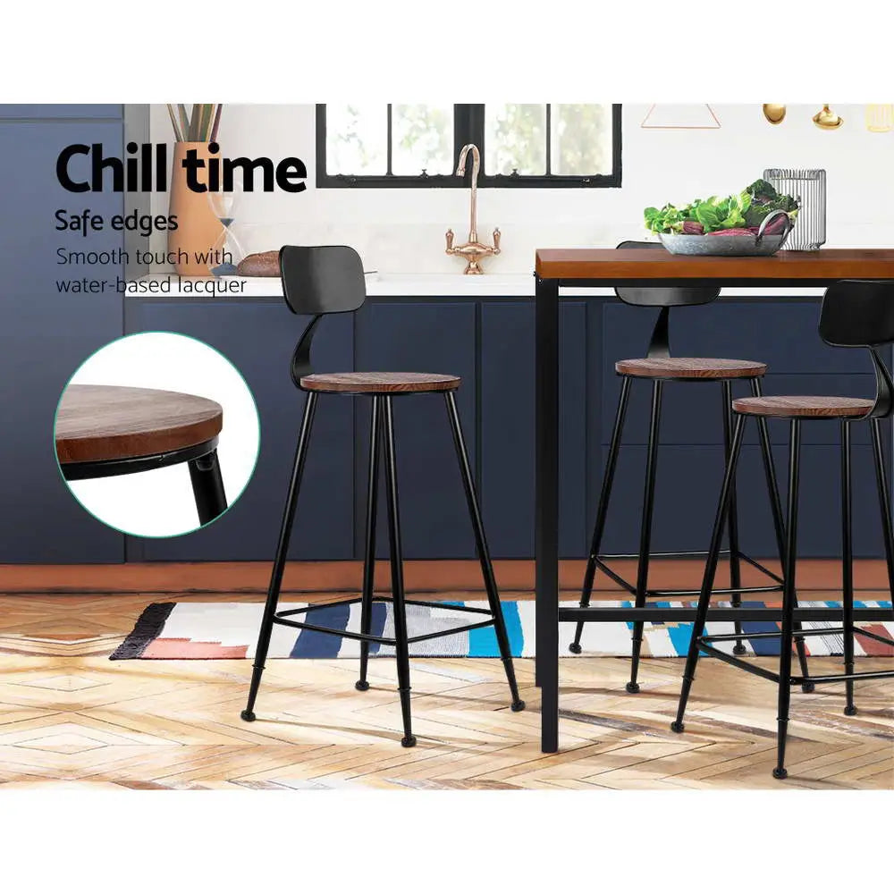 Artiss 2x Bar Stools Vintage Metal Chairs - Furniture > Bar Stools & Chairs
