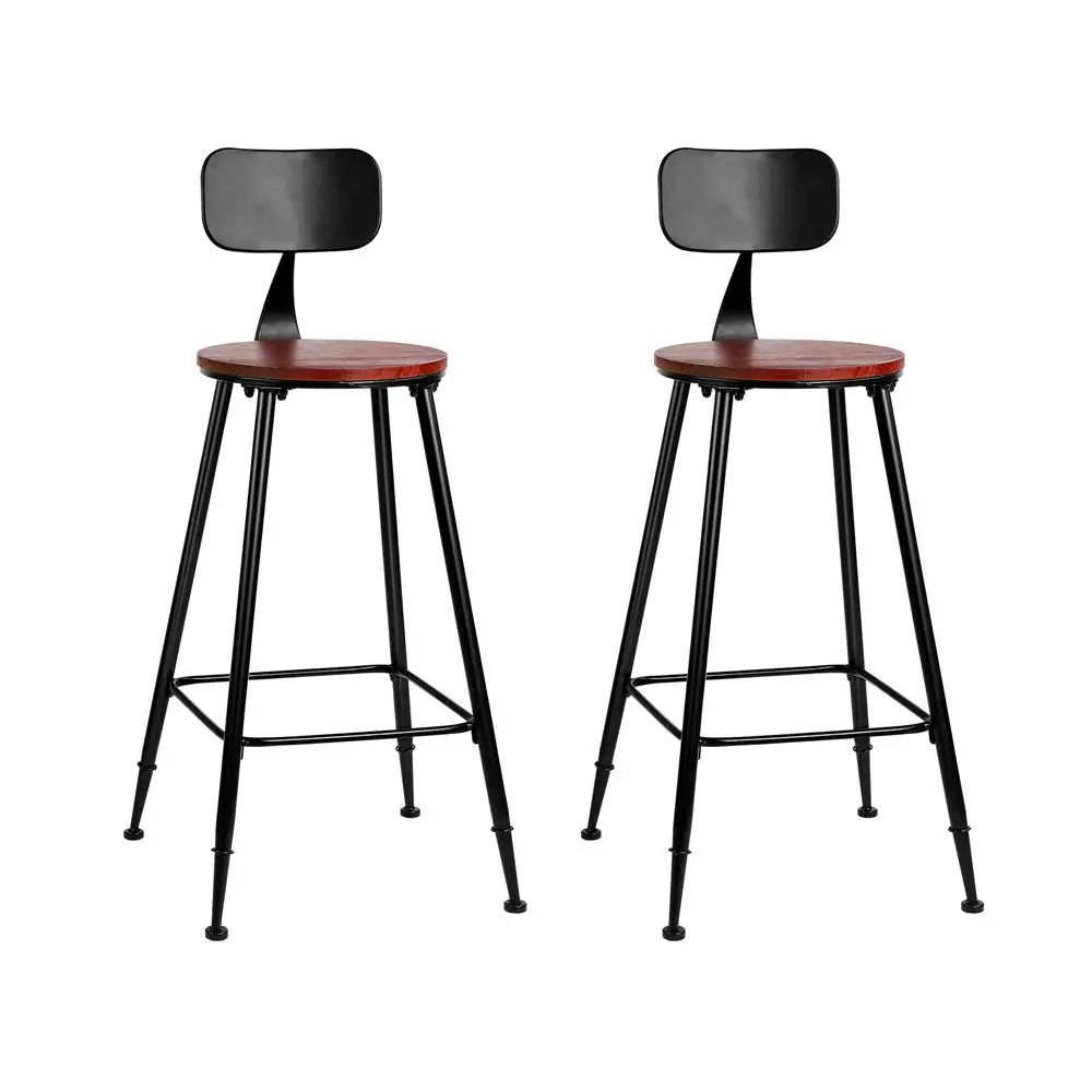 Artiss 2x Bar Stools Vintage Metal Chairs - Furniture > Bar Stools & Chairs