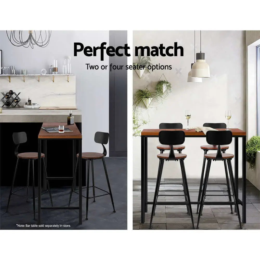 Artiss 2x Bar Stools Vintage Metal Chairs - Furniture > Bar Stools & Chairs