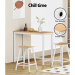 Artiss 2x Bar Stools Wooden Chairs Oak - Furniture > Bar Stools & Chairs > Table & Bar Stools