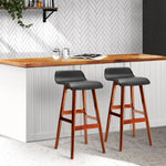Artiss 2x Bar Stools Wooden Stool Black - Furniture > Bar Stools & Chairs