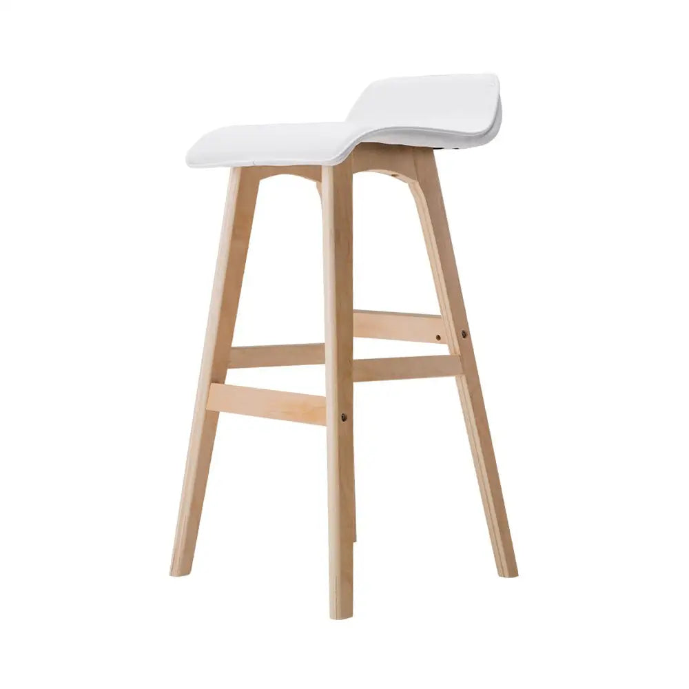 Artiss 2x Bar Stools Wooden Stool White - Furniture > Bar Stools & Chairs