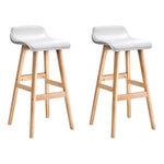 Artiss 2x Bar Stools Wooden Stool White - Furniture > Bar Stools & Chairs