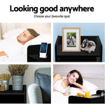 Artiss 2X Bedside Table 1 Drawer with Shelf - FARA Black - Furniture > Bedroom > Bedside Tables