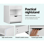 Artiss 2X Bedside Table 1 Drawer with Shelf - FARA White - Furniture > Bedroom > Bedside Tables