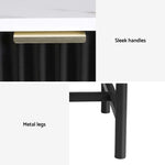 Artiss 2x Bedside Table 2 Drawers - Black - Furniture > Bedroom > Bedside Tables
