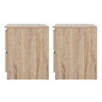 Artiss 2x Bedside Table 2 Drawers - PEPE Oak - Furniture > Bedroom > Bedside Tables