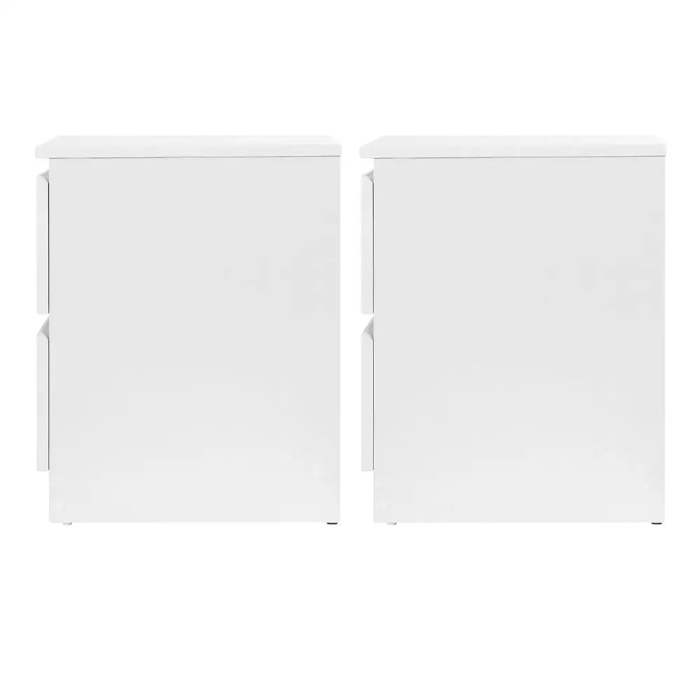 Artiss 2x Bedside Table 2 Drawers - PEPE White - Furniture > Bedroom > Bedside Tables