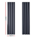Artiss 2X Blockout Curtains Eyelet 140x230cm Charcoal - Home & Garden > Curtains