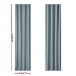 Artiss 2X Blockout Curtains Eyelet 140x230cm Grey - Home & Garden > Curtains