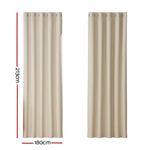 Artiss 2X Blockout Curtains Eyelet 180x213cm Beige - Home & Garden > Curtains
