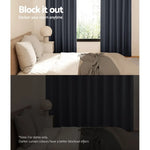 Artiss 2X Blockout Curtains Eyelet 180x213cm Charcoal - Home & Garden > Curtains