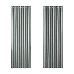 Artiss 2X Blockout Curtains Eyelet 180x213cm Grey Shine - Home & Garden > Curtains