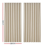 Artiss 2X Blockout Curtains Eyelet 240x230cm Beige - Home & Garden > Curtains