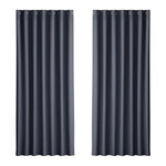 Artiss 2X Blockout Curtains Eyelet 240x230cm Charcoal - Home & Garden > Curtains
