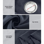 Artiss 2X Blockout Curtains Eyelet 240x230cm Charcoal - Home & Garden > Curtains