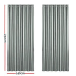 Artiss 2X Blockout Curtains Eyelet 240x230cm Grey Shine - Home & Garden > Curtains