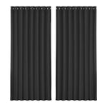 Artiss 2X Blockout Curtains Eyelet 300x230cm Black - Home & Garden > Curtains