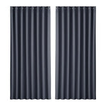 Artiss 2X Blockout Curtains Eyelet 300x230cm Charcoal - Home & Garden > Curtains
