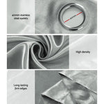 Artiss 2X Blockout Curtains Eyelet 300x230cm Grey Shine - Home & Garden > Curtains
