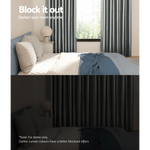 Artiss 2X Blockout Curtains Eyelet 300x230cm Grey Shine - Home & Garden > Curtains