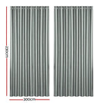 Artiss 2X Blockout Curtains Eyelet 300x230cm Grey Shine - Home & Garden > Curtains