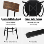 Artiss 2X Industrial Bar Stools Upholstered Counter Chairs Steel Frame Anti-Scratch - Furniture > Bar Stools & Chairs >