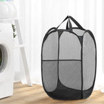Artiss 2X Laundry Basket Hamper Foldable Black - Furniture > Bathroom