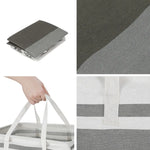 Artiss 2X Laundry Basket Hamper Foldable White Grey - Furniture > Bathroom