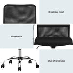Artiss 2x Mesh Office Chair Mid Back Black - Furniture > Office > Office & Desk Chairs