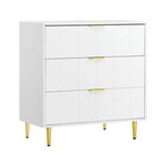 Artiss 3 Chest of Drawers Lowboy Cabinet White - Furniture > Bedroom > Dressers