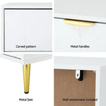 Artiss 3 Chest of Drawers Lowboy Cabinet White - Furniture > Bedroom > Dressers