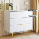 Artiss 3 Chest of Drawers Lowboy Cabinet White - Furniture > Bedroom > Dressers