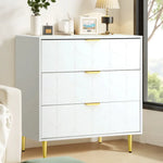 Artiss 3 Chest of Drawers Lowboy Cabinet White - Furniture > Bedroom > Dressers